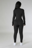 Long Sleeve Solid Zipper Sport Jumpsuit GXYF-H0419