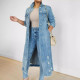 Fashion Holes Long Sleeve Denim Coat GKNF-TSC-2328
