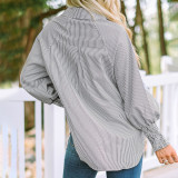 Stripe Lapel Long Sleeve Shirt GOSD-OM10223