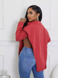 Casual Solid Color Irregular Shirt BS-1371