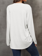 Loose Letter Print Drop Shoulder Sleeve T Shirt GSGS-2080