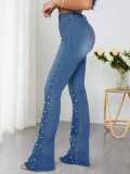 Fashion Studded Flared Jeans GZHY-25067