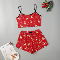Christmas Reindeer Print Homewear Pajama Set GXMB-9247
