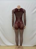 Solid Color Hollow Out Knits Jumpsuit GYDZ-0196