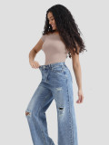 Solid Color Short Sleeve Tight Bodysuit GMDI-38403
