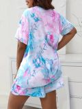 Plus Size Print Casual Loungewear Shorts Set GXMB-LPU2099A1