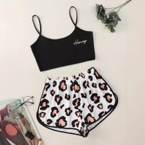 Letter HONEY Print Camisole Top Shorts Loungewear Pajamas GXMB-TL9289