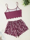 Skull Skeleton Printed Shorts Loungewear Set GXMB-TL9443_VT