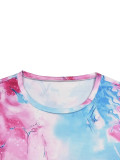Plus Size Print Casual Loungewear Shorts Set GXMB-LPU2099A1