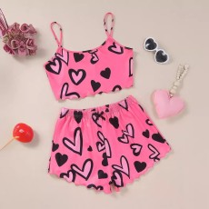 Casual Sling Print Loungewear Shorts Set GXMB-TL9824_PK