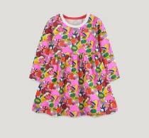 Kids Girl's Cartoon Full Printed Princess Dress GASD-1538