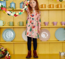 Kids Girl's Christmas Tree Print Long Sleeve Dress GASD-1544