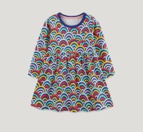 Kids Girl's Print Long Sleeve Fashion Dress GASD-1534