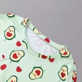 Casual Print Short Sleeve Shorts Loungewear Set GXMB-TL9835_GN