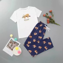 Fashion Loungewear Short Sleeve Pants 2 Piece Set GXMB-TL9110_BU