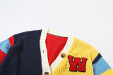 Colorful Letter Print Knits Short Coat DLSF-W24L52789