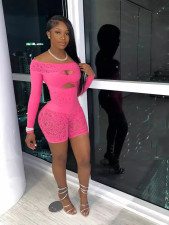 Pre Order: About 7 work days shipping One Shoulder Hollow Out Sexy Romper YUEM-110705