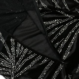 Mesh Splicing See Through Hot Drill Maxi Dress CYA-901384