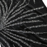 Mesh Splicing See Through Hot Drill Maxi Dress CYA-901384