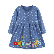 Kids Girl's Polka Dot Embroidered Princess Dress GASD-1560