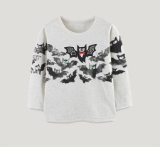 Kids Boys Halloween Bat Print T-Shirt GASD-5389