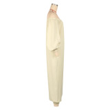 One Shoulder Solid Wide Leg Jumpsuit GFDY-1312