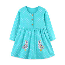 Kids Girls Animal Embroidered Princess Dress GASD-1557