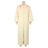 One Shoulder Solid Wide Leg Jumpsuit GFDY-1312