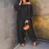 One Shoulder Solid Wide Leg Jumpsuit GFDY-1312