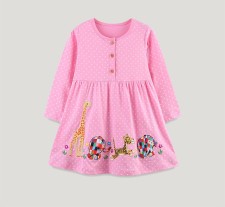 Kids Girls Embroidered Polka Dot Dress GASD-1555