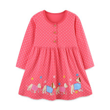 Kids Girls Print Polka Dot Princess Dress GASD-1559