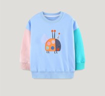 Kids Girls Color Block Embroidery Pullover GASD-8266