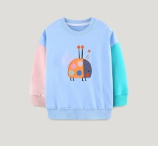 Kids Girls Color Block Embroidery Pullover GASD-8266