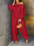 One Shoulder Solid Wide Leg Jumpsuit GFDY-1312