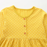 Kids Girls Long Sleeve Print Casual Dress GASD-1556