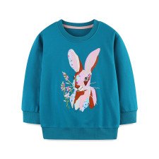 Kids Girls Cartoon Embroidery Long Sleeve Sweatshirt GASD-8264