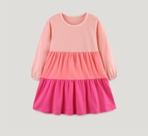 Kids Girl's Color Block Casual Princess Dress GASD-1563