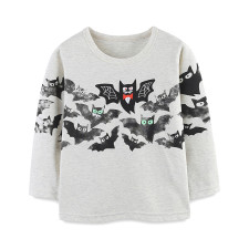 Kids Boys Halloween Bat Print T-Shirt GASD-5389