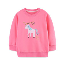 Kids Girls Cartoon Unicorn Pattern Sweatshirt GASD-8265