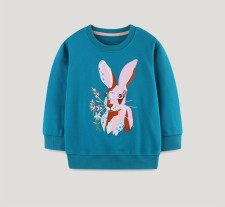 Kids Girls Cartoon Embroidery Long Sleeve Sweatshirt GASD-8264