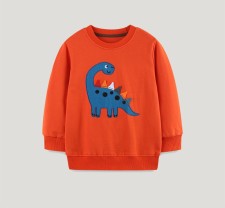 Kids Boys Cartoon Dinosaur Patch Long Sleeve Sweatshirt GASD-8227