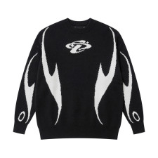 Print  Long Sleeve Loose Knits Sweater GBLH-90333#