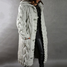 Plus Size Long Sleeve Cardigan Sweater Coat GBLH-92288#