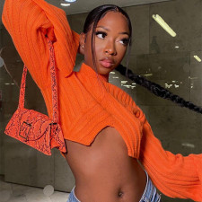 Long Sleeve Tight Irregular Sweater GBLH-9815#