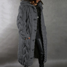 Plus Size Long Sleeve Cardigan Sweater Coat GBLH-92288#