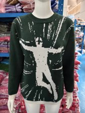 Loose Print Long Sleeve Sweater GBLH-98799#
