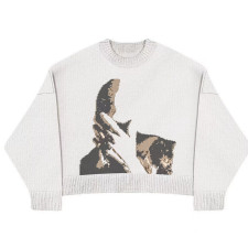 Fashion Print Long Sleeve Loose Knits Sweater GBLH-9879#