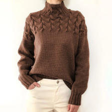 Solid Color High Collar Sweater GBLH-9856#