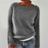 Long Sleeve Solid Color Knits Sweater GBLH-2536#