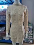 Long Sleeve Backless Knits Mini Dress GBLH-905#
